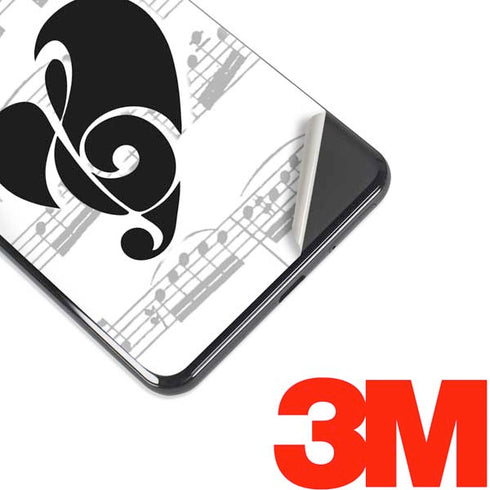 BW Musical Notes Google Pixel 3 XL Skin